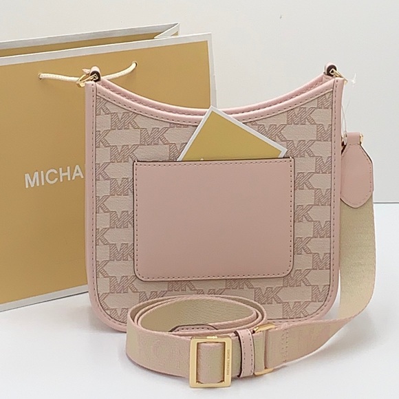 MICHAEL KORS Briley Small Logo Messenger XBODY Bag POWDER BLUSH MULTI - Picture 4 of 16